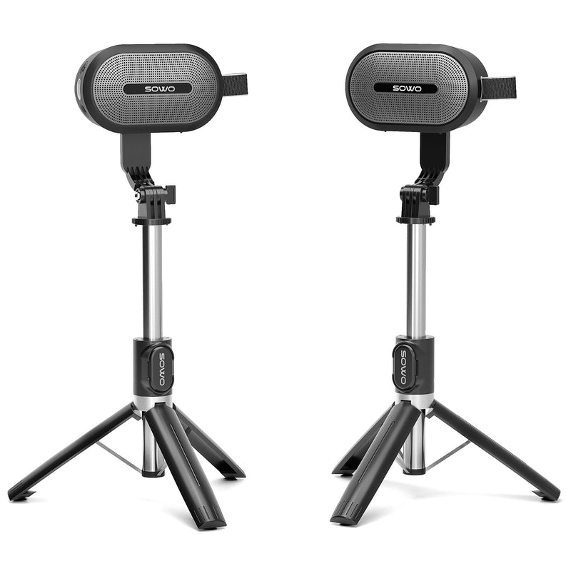 SOWO Wireless Dual Bluetooth Speakers Set, Adjustable Stands 2Pcs, High-Fidelity Stereo Sound, Smart Pairing Sync, Surround Sound with Portable Lightweight Case for Home, Travel, Party, Birthday