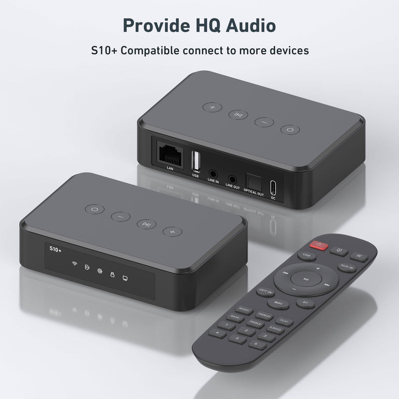 Arylic S10+ AirPlay Audio Receiver, Multiroom Stereo with SPDIF Out, WiFi & Bluetooth Music Streamer, Streams HD Lossless Music from Spotify, Amazon Music,Tidal etc.