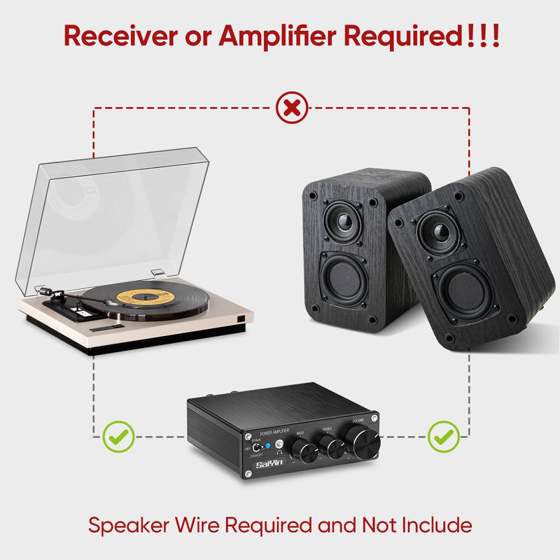 RIOWOIS Passive Bookshelf Speakers for Home Theater Surround Sound, Home Desktop Stereo Speakers with Crisper Sound and Classic Wood Grain for Record Player/Computer/TV, Wall Mountable, One Pair.