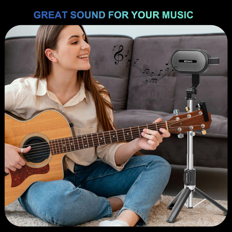 SOWO Wireless Dual Bluetooth Speakers Set, Adjustable Stands 2Pcs, High-Fidelity Stereo Sound, Smart Pairing Sync, Surround Sound with Portable Lightweight Case for Home, Travel, Party, Birthday