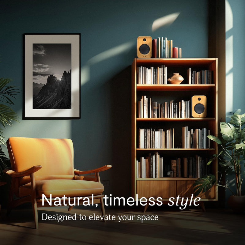 House of Marley Get Together Duo 2 Bluetooth Bookshelf Speakers, Hybrid Wired + Wireless Design, 25Hr Playtime, Upgraded Marley Signature Sound, RCA & AUX Inputs, Bamboo & Rewind Fabric