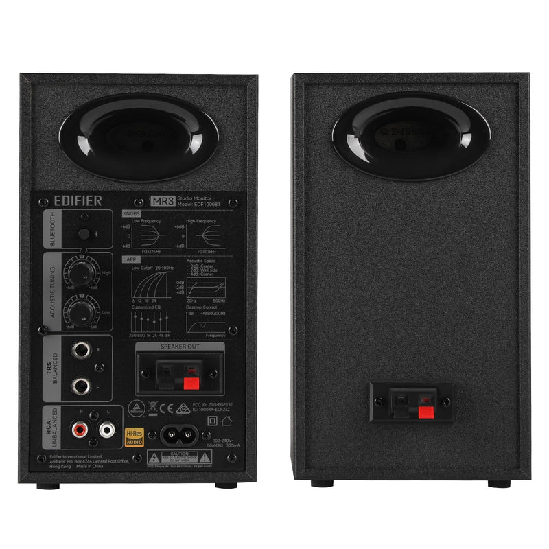Edifier MR3 Powered Studio Monitor Speakers, Hi-Res Audio Certified Bluetooth V5.4 Active Bookshelf Loudspeakers, 2.0 Computer Speaker with Headphone Output RCA AUX Balanced TRS Input - Black (Pair)
